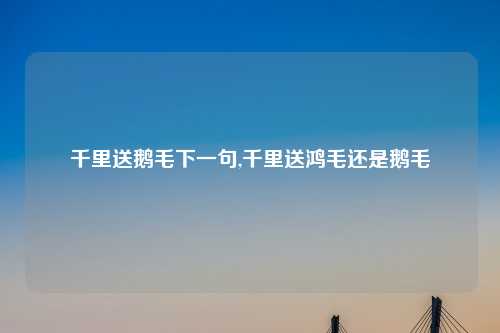 千里送鹅毛下一句,千里送鸿毛还是鹅毛