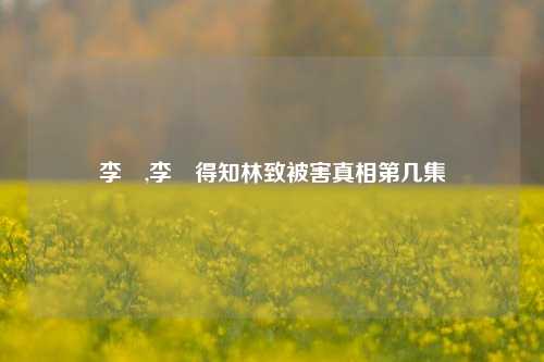 李倓,李倓得知林致被害真相第几集