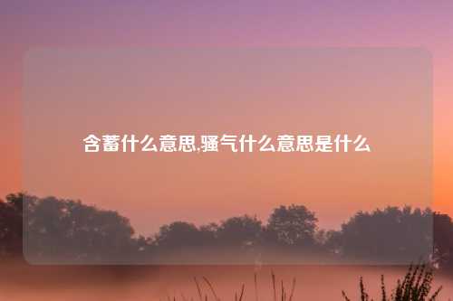 含蓄什么意思,骚气什么意思是什么
