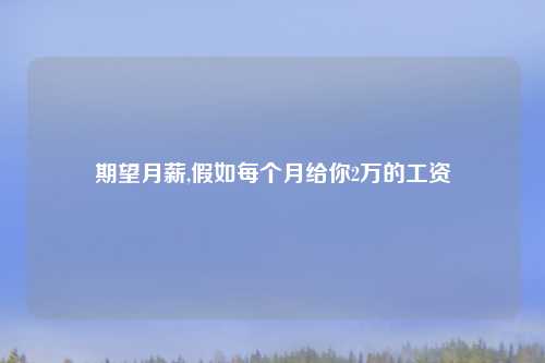 期望月薪,假如每个月给你2万的工资