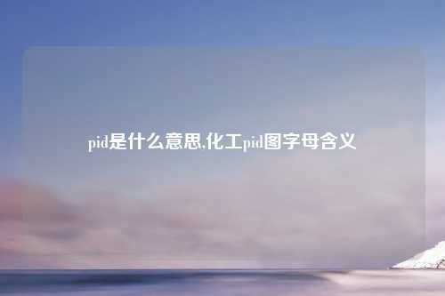 pid是什么意思,化工pid图字母含义