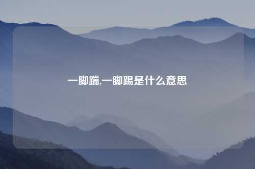一脚踹,一脚踢是什么意思