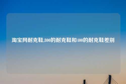 淘宝网耐克鞋,800的耐克鞋和400的耐克鞋差别