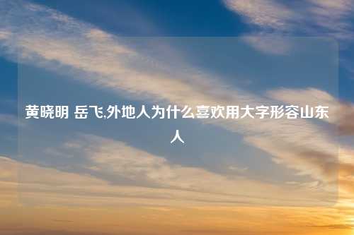 黄晓明 岳飞,外地人为什么喜欢用大字形容山东人