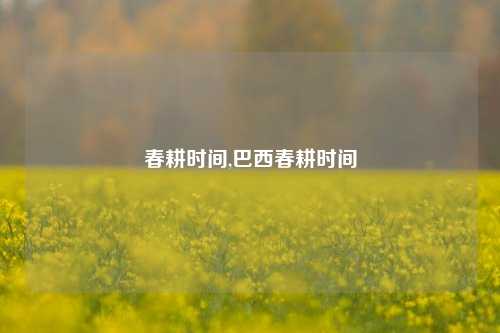 春耕时间,巴西春耕时间