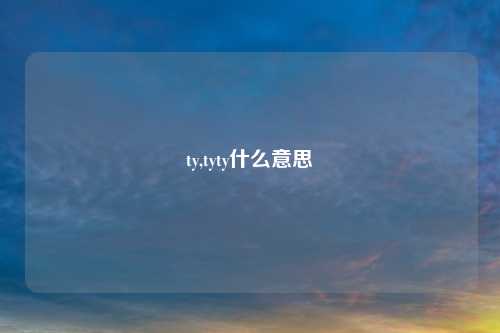 ty,tyty什么意思