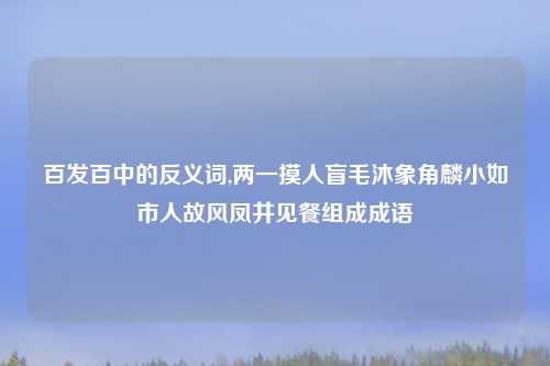 百发百中的反义词,两一摸人盲毛沐象角麟小如市人故风凤井见餐组成成语