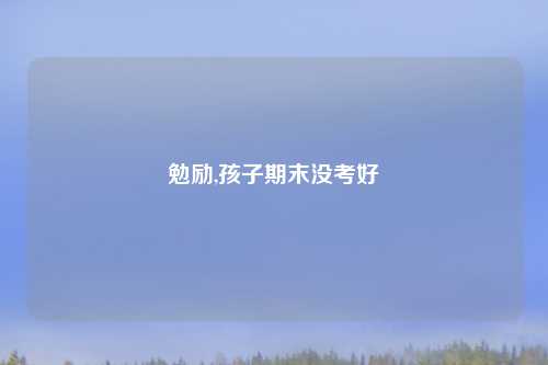 勉励,孩子期末没考好