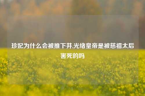 珍妃为什么会被推下井,光绪皇帝是被慈禧太后害死的吗