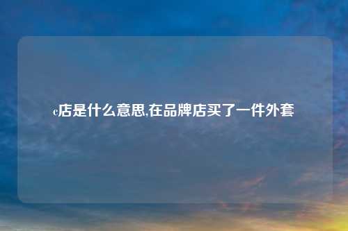 c店是什么意思,在品牌店买了一件外套