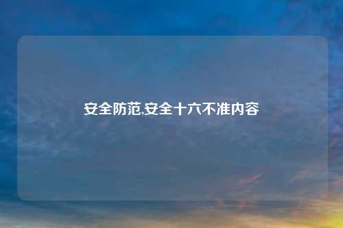 安全防范,安全十六不准内容