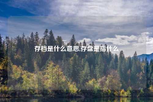 存档是什么意思,存盘是指什么