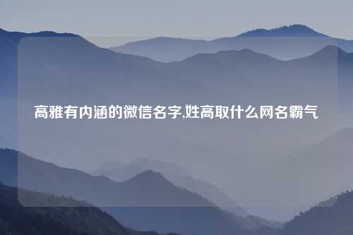 高雅有内涵的微信名字,姓高取什么网名霸气
