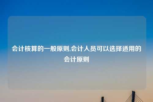 会计核算的一般原则,会计人员可以选择适用的会计原则