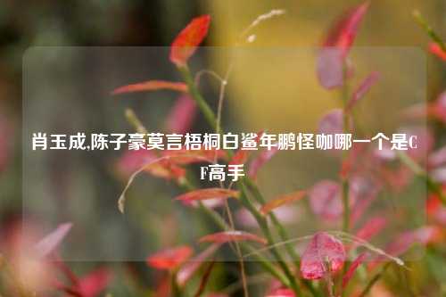 肖玉成,陈子豪莫言梧桐白鲨年鹏怪咖哪一个是CF高手