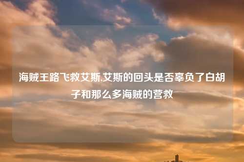 海贼王路飞救艾斯,艾斯的回头是否辜负了白胡子和那么多海贼的营救