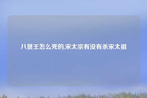 八贤王怎么死的,宋太宗有没有杀宋太祖