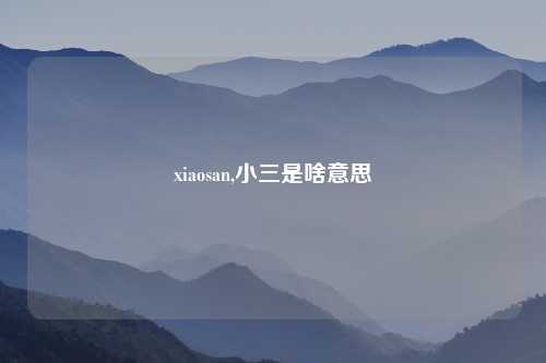 xiaosan,小三是啥意思