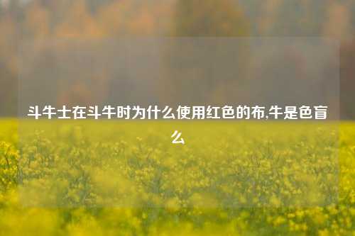 斗牛士在斗牛时为什么使用红色的布,牛是色盲么