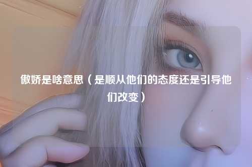 傲娇是啥意思（是顺从他们的态度还是引导他们改变）