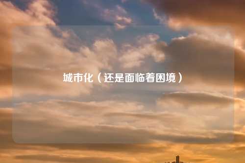 城市化（还是面临着困境）