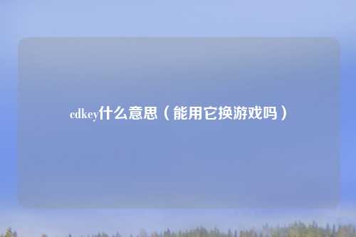 cdkey什么意思（能用它换游戏吗）