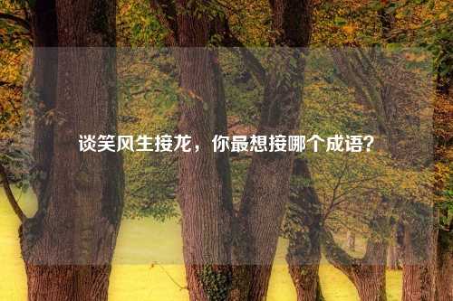 谈笑风生接龙，你最想接哪个成语？