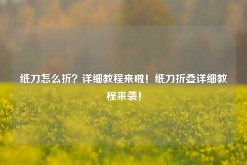 纸刀怎么折?详细教程来啦!纸刀折叠详细教程来袭!