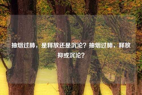 抽烟过肺，是释放还是沉沦？抽烟过肺，释放抑或沉沦？