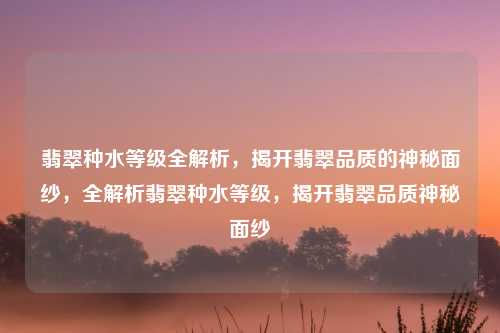 翡翠种水等级全解析,揭开翡翠品质的神秘面纱,全解析翡翠种水等级,揭开翡翠品质神秘面纱
