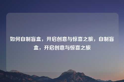 如何自制盲盒，开启创意与惊喜之旅，自制盲盒，开启创意与惊喜之旅