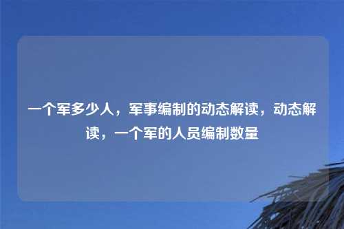 一个军多少人,军事编制的动态解读,动态解读,一个军的人员编制数量