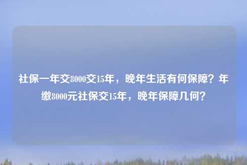 社保一年交8000交15年,晚年生活有何保障?年缴8000元社保交15年,晚年保障几何?