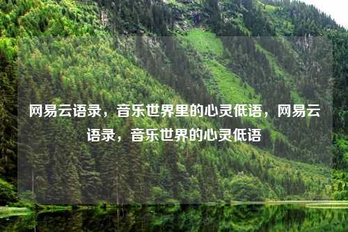 网易云语录,音乐世界里的心灵低语,网易云语录,音乐世界的心灵低语