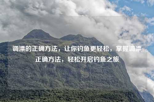 调漂的正确方法,让你钓鱼更轻松,掌握调漂正确方法,轻松开启钓鱼之旅