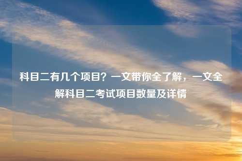 科目二有几个项目?一文带你全了解,一文全解科目二考试项目数量及详情