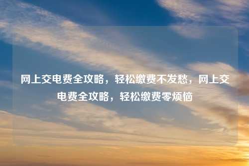 网上交电费全攻略，轻松缴费不发愁，网上交电费全攻略，轻松缴费零烦恼