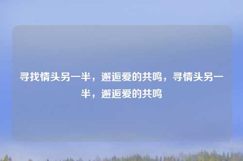 寻找情头另一半，邂逅爱的共鸣，寻情头另一半，邂逅爱的共鸣