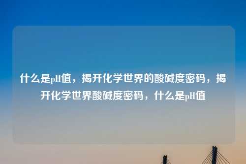 什么是pH值,揭开化学世界的酸碱度密码,揭开化学世界酸碱度密码,什么是pH值