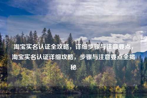 淘宝实名认证全攻略,详细步骤与注意要点,淘宝实名认证详细攻略,步骤与注意要点全揭秘