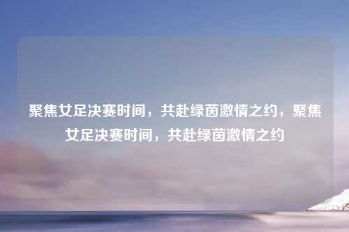 聚焦女足决赛时间，共赴绿茵激情之约，聚焦女足决赛时间，共赴绿茵激情之约