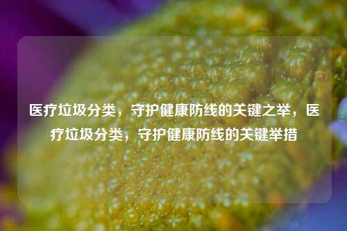 医疗垃圾分类，守护健康防线的关键之举，医疗垃圾分类，守护健康防线的关键举措