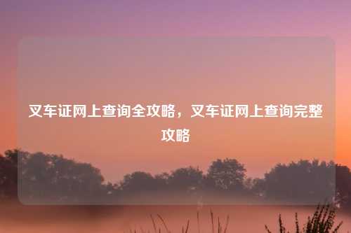 叉车证网上查询全攻略，叉车证网上查询完整攻略