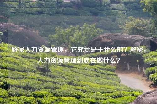 解密人力资源管理，它究竟是干什么的？解密，人力资源管理到底在做什么？