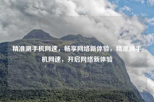 精准测手机网速，畅享网络新体验，精准测手机网速，开启网络新体验