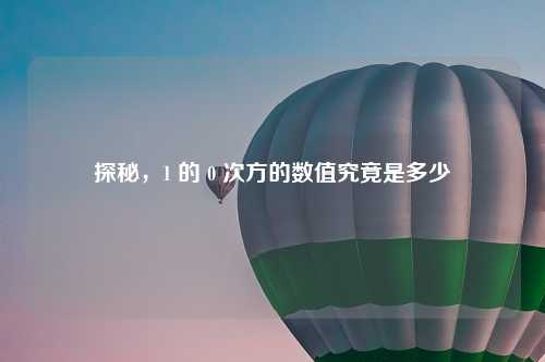探秘，1 的 0 次方的数值究竟是多少