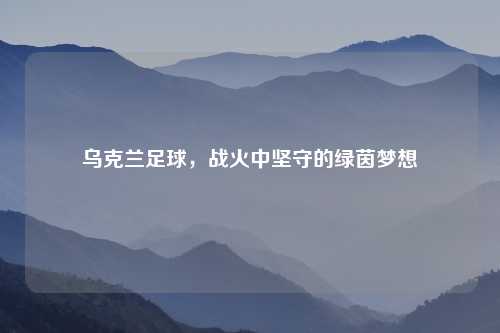 乌克兰足球，战火中坚守的绿茵梦想