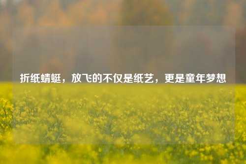 折纸蜻蜓，放飞的不仅是纸艺，更是童年梦想