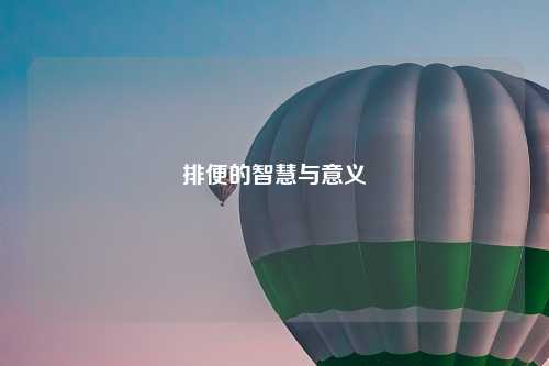 排便的智慧与意义