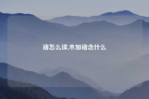 褚怎么读,木加褚念什么